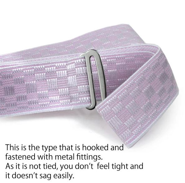 Japanese Women's Waist Belt as Koshihimo for Kimono Kitsuke Stretch, Size M, Pink