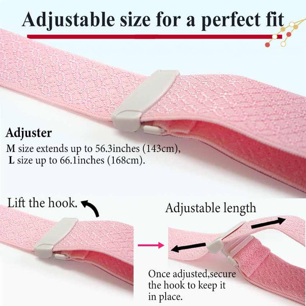 Japanese Kimono Korin Belt Koshi-Himo with Clips: Elastic Kimono Accessory, Size L