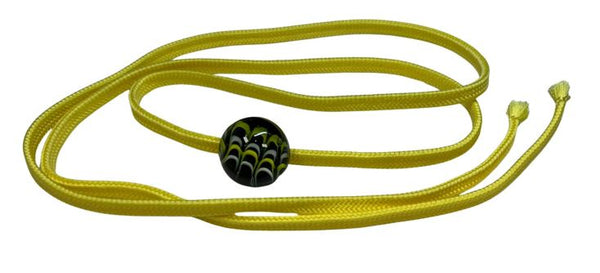 Japanese Women Glass Bead Obijime Cord – Yellow Kumihimo Cord
