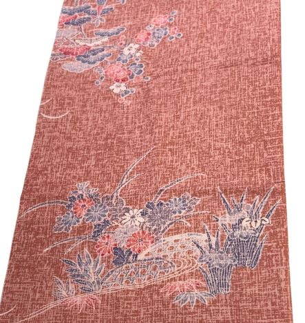 Japanese Vintage Silk Kimono Fabric Panel, Authentic