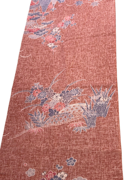 Japanese Vintage Silk Kimono Fabric Panel, Authentic
