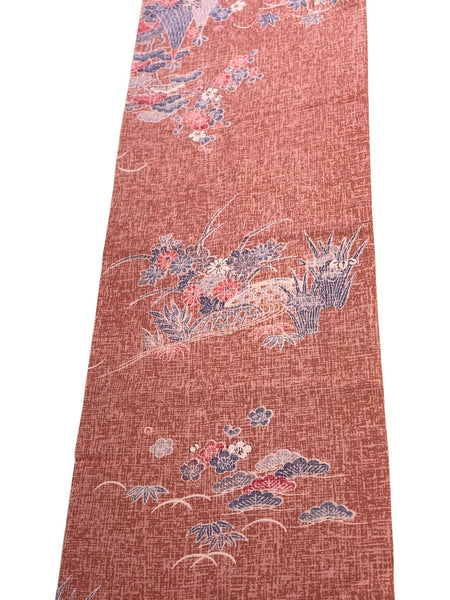 Japanese Vintage Silk Kimono Fabric Panel, Authentic