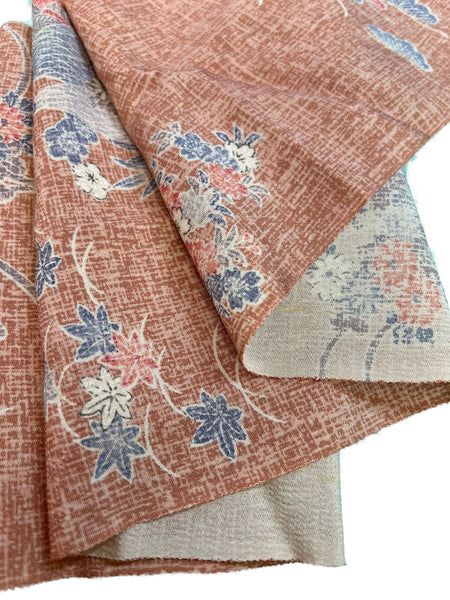 Japanese Vintage Silk Kimono Fabric Panel, Authentic