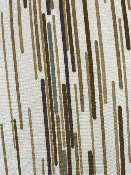 Japanese Vintage Komon Kimono: Striped Hitoe, Washable Polyester S-M