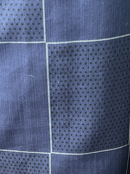 Japanese Men's YUKATA  / Traditional Navy blue with Lattice pattern, Size: LL