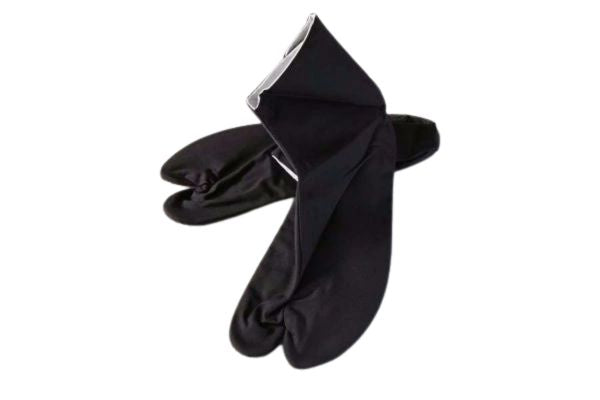 Japanese unisex Black Rubber-Soled Tabi (4 Kohaze Fasteners), size: Men 6-6.5