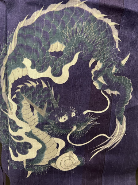 Men's Japanese Yukata Set: Navy Dragon Design, S-M