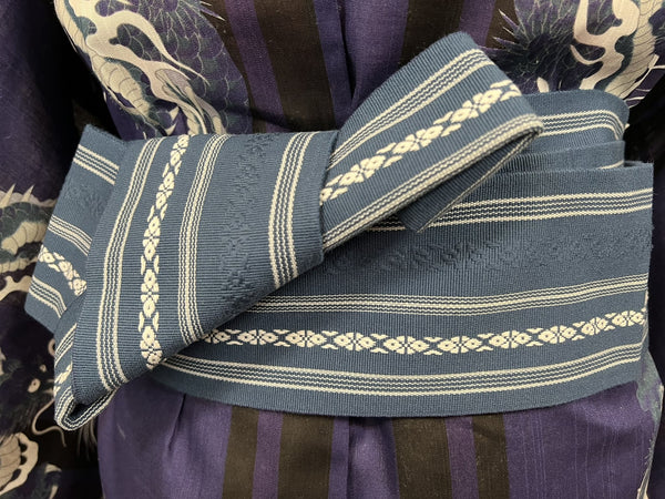 Men's Japanese Yukata Set: Navy Dragon Design, S-M
