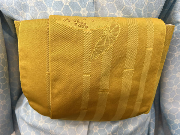 Washable Kimono & Obi Set: Modern Floral Japanese Komon (Size M-L)