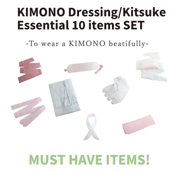 Authentic Japanese Kimono Dressing Accessories 10 Item, Size:M, L