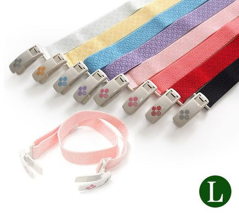Japanese Women's Korin Belt [Standard type], Size M, Kimono Kitsuke Himo/ Elastic Belt With Clips