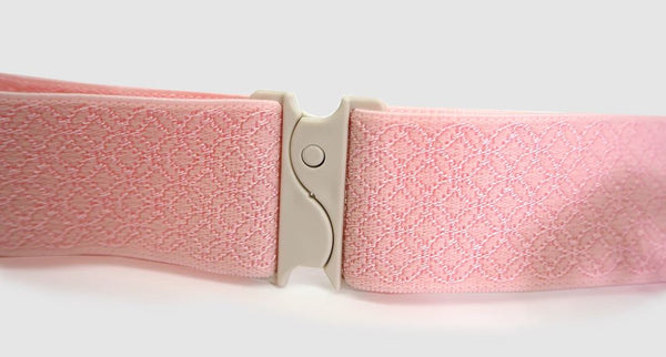 Japanese Women's Korin Belt [Strong type], Size L, Kimono Kitsuke Himo / Elastic Belt With Clips - Color: White or Light blue