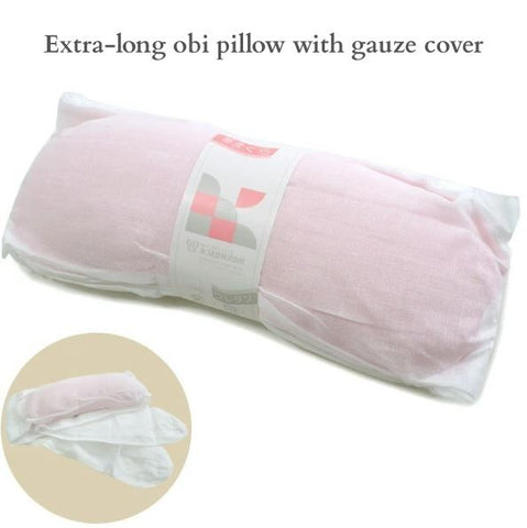 Japanese Women's LONG Obi-Makura (pillow) with Cotton Gauze Belt for Traditional Kimono and Yukata