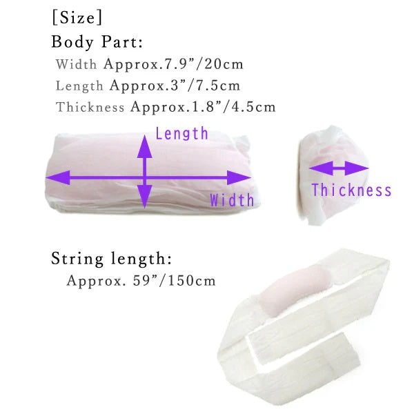 Japanese Women's STANDARD Obi-Makura (pillow) with Cotton Gauze Belt for Traditional Kimono and Yukata