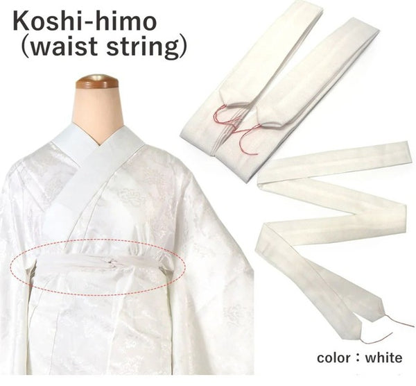 Standard Kimono Waist Ties (Koshihimo) – 3 Piece Set | Japanese Traditional Kimono Dressing Accessory