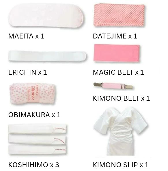 Japanese Kimono Dressing Essential Set – 10 Piece Kit, Size M/L