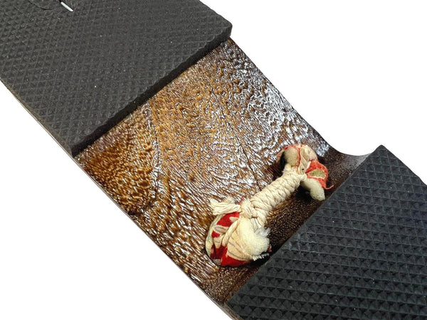 Japanese Women's Traditional Wooden Geta Sandals with Crimson Kimono Straps, Size S-M