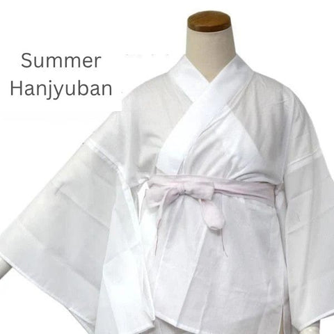 Women's Washable Summer Ro Hanjuban with Haneri ,Tops Only – Lightweight & Breathable / Japanese Traditional Kimono Undergarment