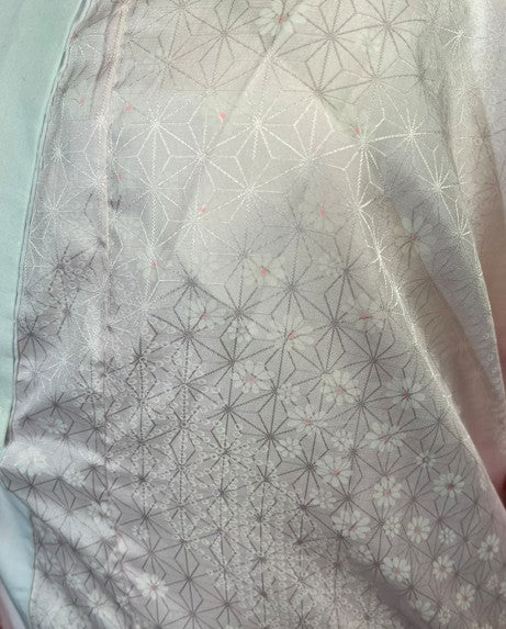 Washable Vintage Pink Nagajuban Kimono Undergarment with White Haneri Collar