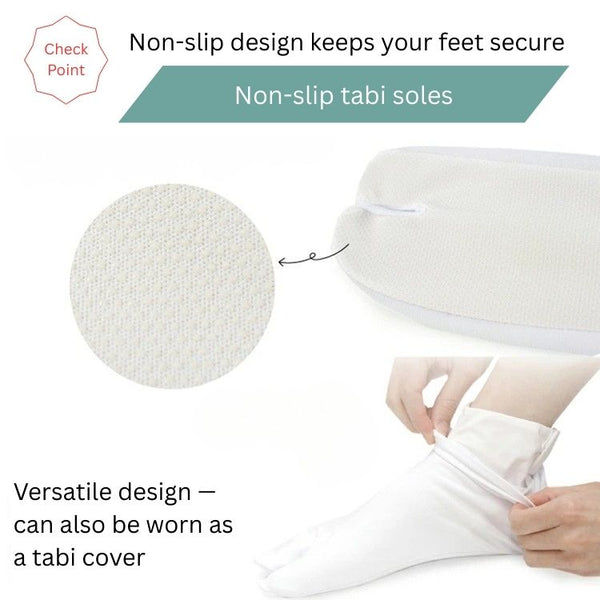 Japanese Easy-to-Wear Stretch Tabi Socks with Non-Slip Soles, Size S, M, L / Traditional Tabi
