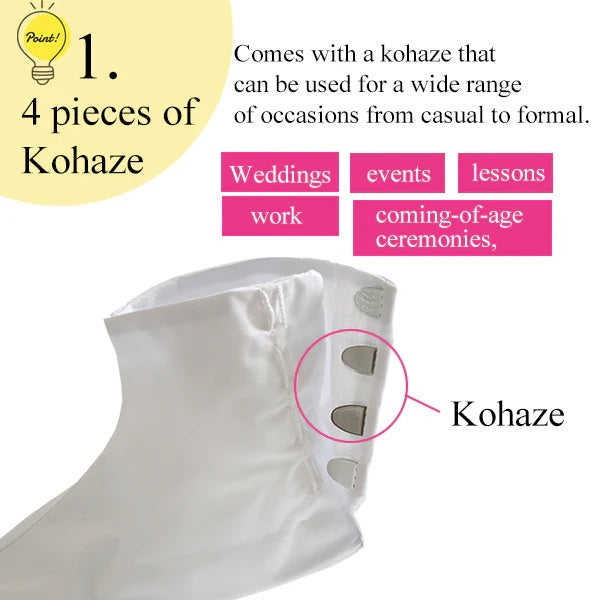 Japanese Traditional Unisex Tabi Socks | Tetoron Fabric, 4 Kohaze Fasteners