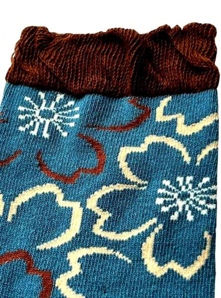 Tabi Crew Socks with Sakura Floral Pattern – Japanese Split Toe Socks