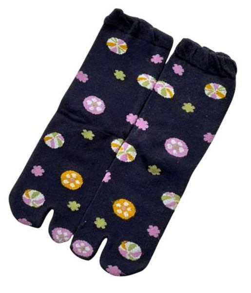 Tabi Crew Socks with Navy Traditional Pattern – Japanese Split Toe Socks
