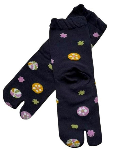 Tabi Crew Socks with Navy Traditional Pattern – Japanese Split Toe Socks