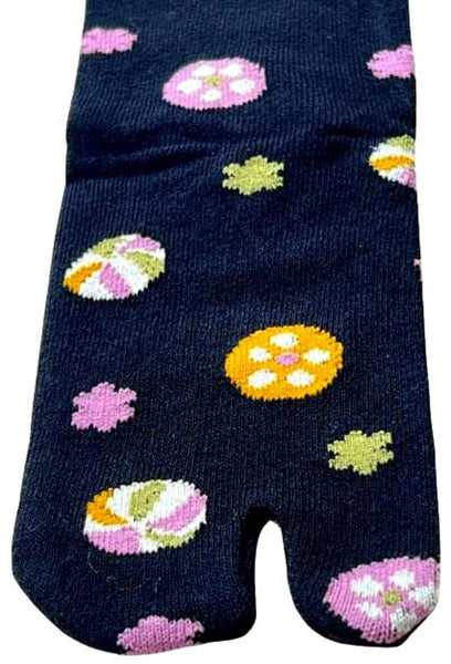 Tabi Crew Socks with Navy Traditional Pattern – Japanese Split Toe Socks