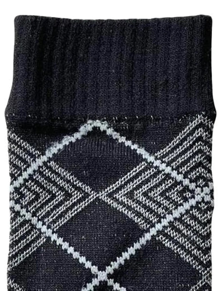Japanese Five-Toe Socks – Black & Gray Geometric Pattern
