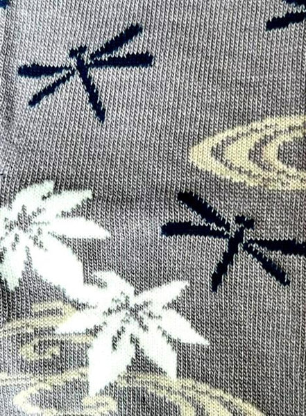 Tabi Crew Socks with Dragonfly & Maple Pattern – Japanese Split Toe Socks
