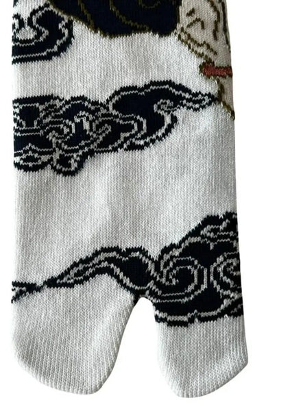 Japanese Tabi Socks – Raijin Thunder God Design, Unisex Split-Toe Socks