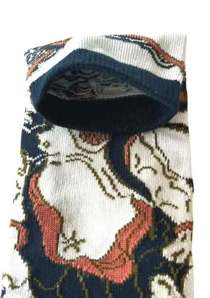 Japanese Tabi Socks – Raijin Thunder God Design, Unisex Split-Toe Socks