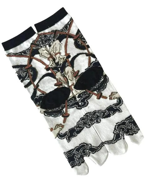 Japanese Tabi Socks – Raijin Thunder God Design, Unisex Split-Toe Socks