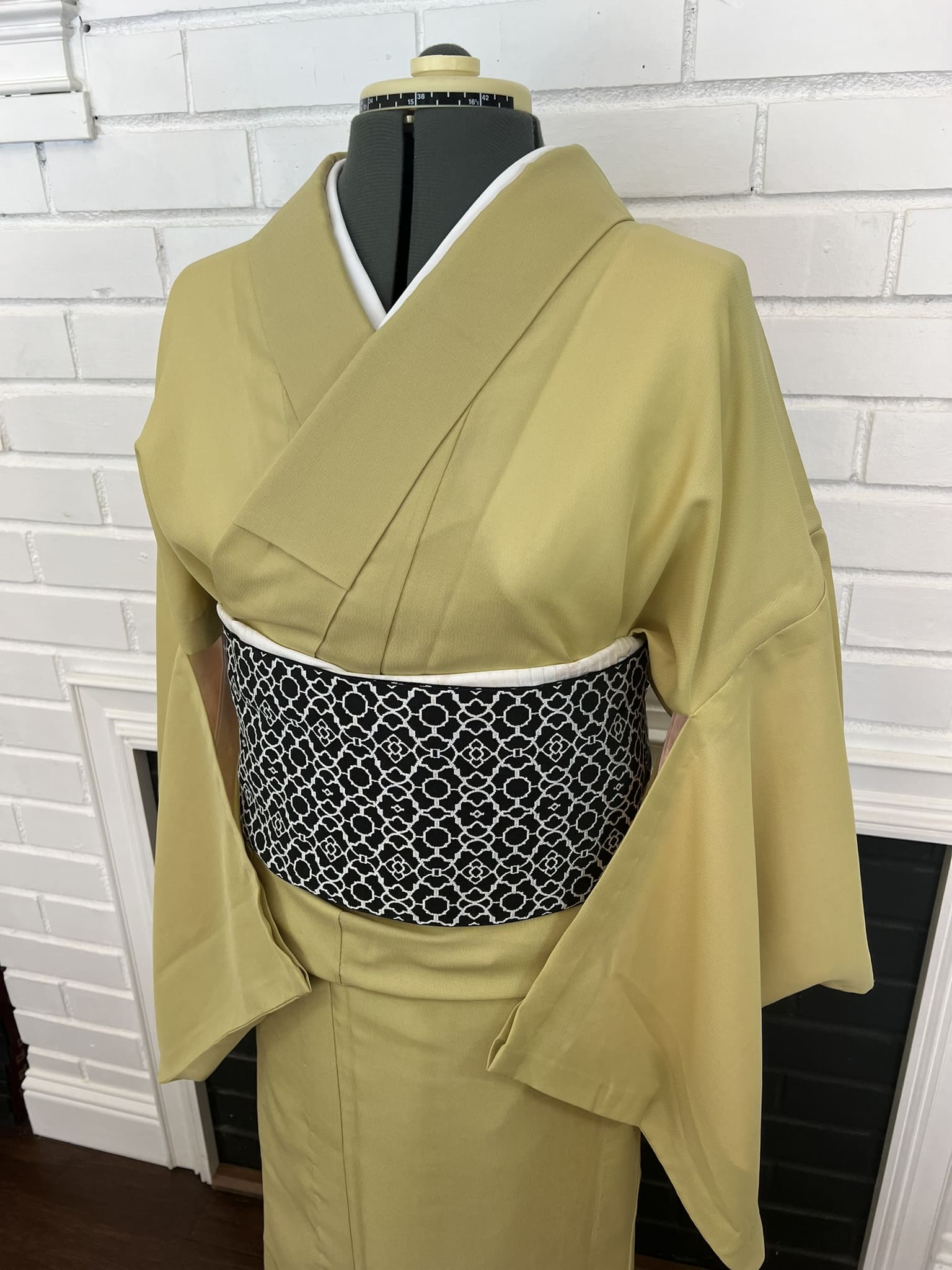 WASHABLE KIMONO, Formal, Plain-colored, Moss Green, Size: Free / Japanese Traditional Women's Summer Kimono