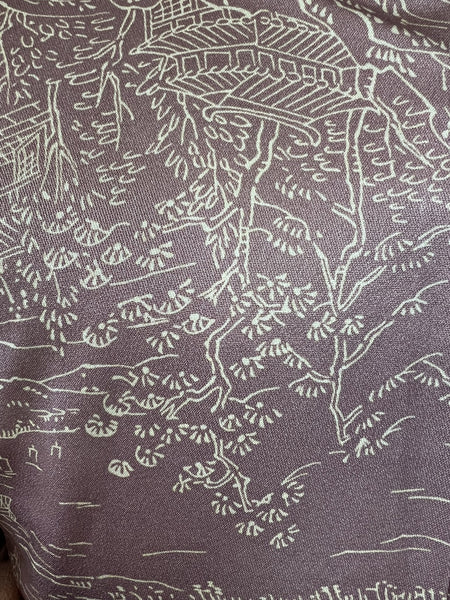 Washable KIMONO, Size: S-M / Japanese Traditional Women's Hitoe (single layer) "Komon" Kimono, Summer Kimono with Scenic Pattern, Rose Mauve