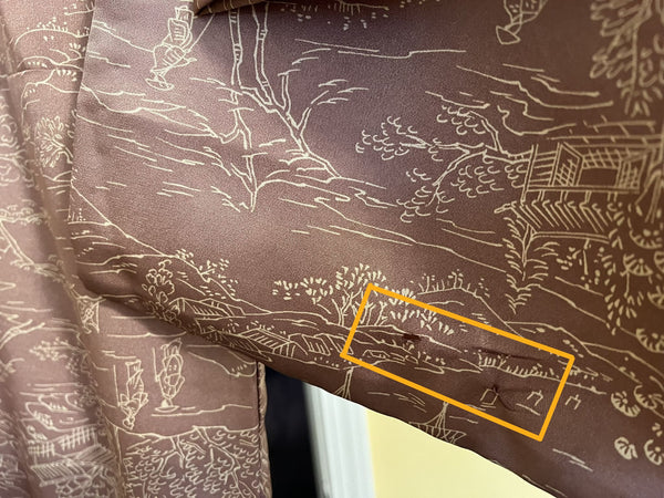 Washable KIMONO, Size: S-M / Japanese Traditional Women's Hitoe (single layer) "Komon" Kimono, Summer Kimono with Scenic Pattern, Rose Mauve