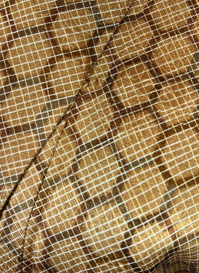 Vintage Japanese Brown Geometric Kimono | Awase (Fully Lined) | Traditional Japanese Clothing