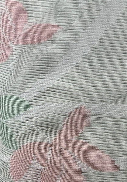 Vintage Japanese Ro Kimono – Pale Mint Green Silk with Pink & Sage Floral Motif | Summer Unlined Kimono