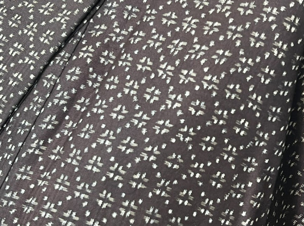 Japanese Vintage Petite Awase Kimono – Kasuri-Style Cross Pattern, Hand-Sewn Cotton Lined Kimono