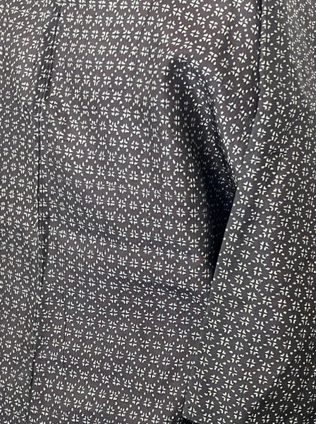 Japanese Vintage Petite Awase Kimono – Kasuri-Style Cross Pattern, Hand-Sewn Cotton Lined Kimono