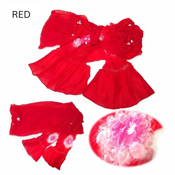 Japanese Traditional Kids Shibori Heko Obi – Red (Free Size)