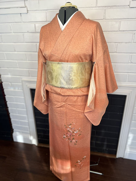 KIMONO, Formal, comes with an obi as a bonus, Sharkskin pattern, Size: M / Japanese Traditional Women's "Edo-komon" Kimono