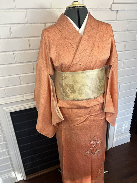 KIMONO, Formal, comes with an obi as a bonus, Sharkskin pattern, Size: M / Japanese Traditional Women's "Edo-komon" Kimono