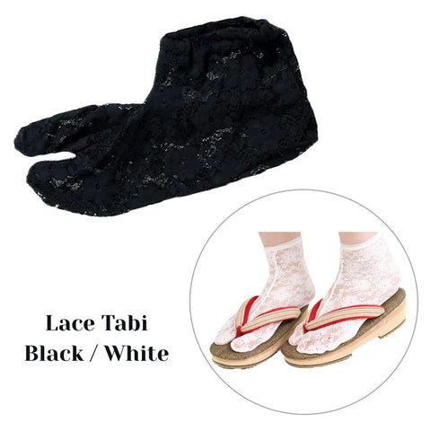Japanese Women's Lace Stretch Tabi Socks / Size Free / 2 colors