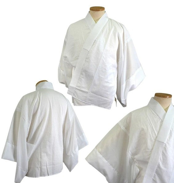 Japanese Men's Cotton Han Juban Kimono Undershirt: Traditional Japanese Innerwear (M, L)