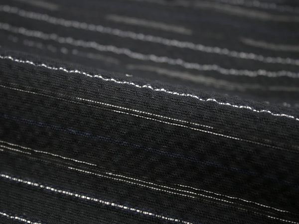 Japanese Men's Jinbei Set – Deep Navy Stripe Cotton Linen, Size 3XL | Traditional Japanese Summer Wear