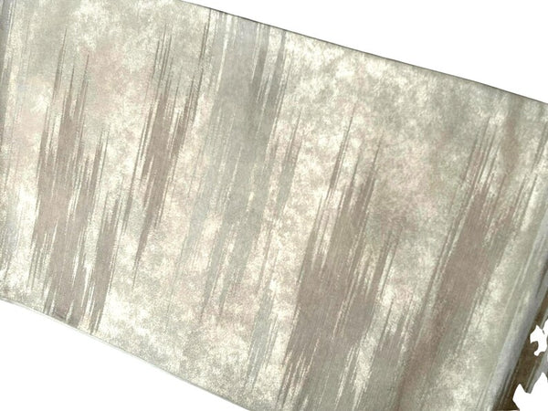 Vintage Japanese Fukuro Obi – Silver Gray & Soft Gold Woven Kimono Belt