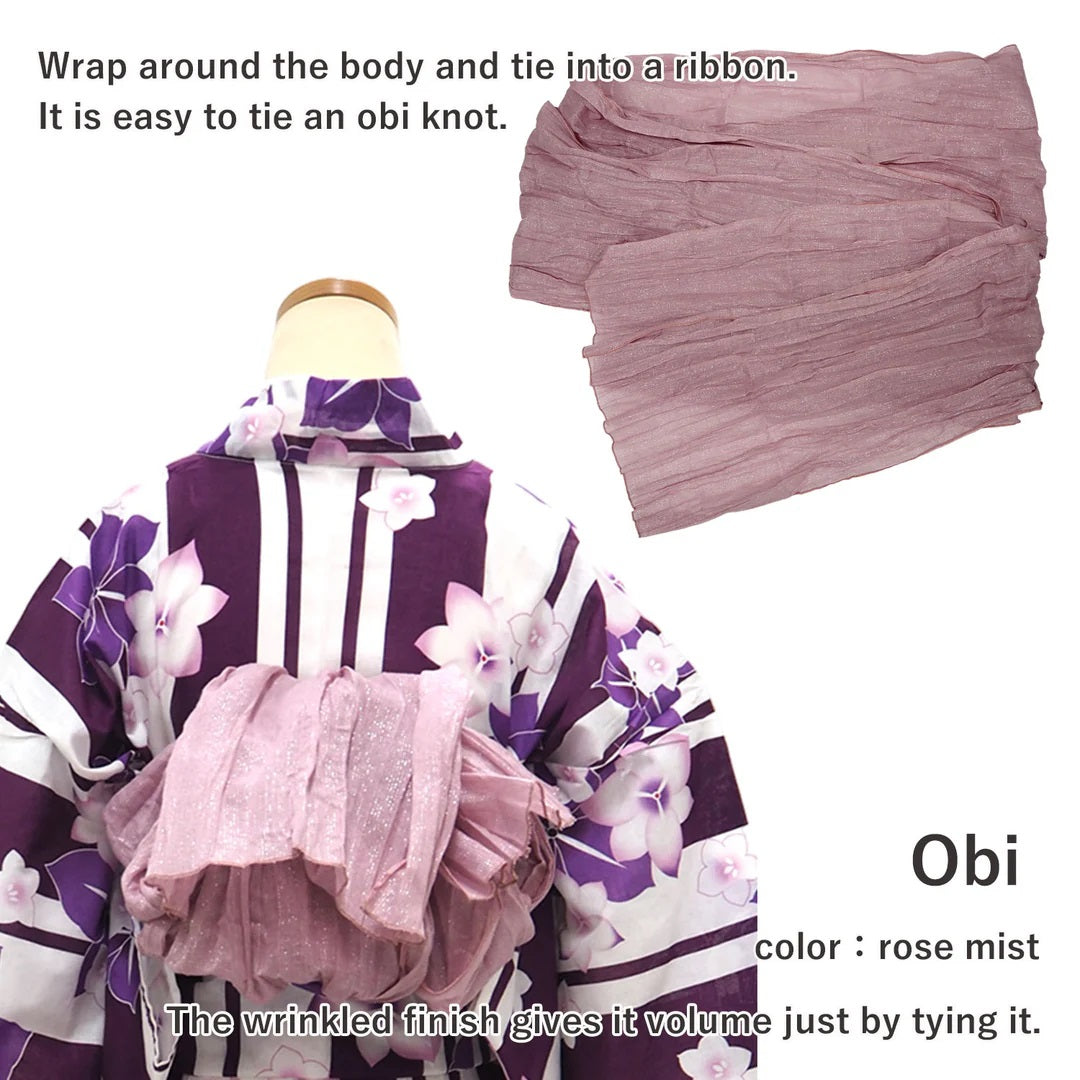 Washable Traditional Women's Heko Obi / Dusty Rose