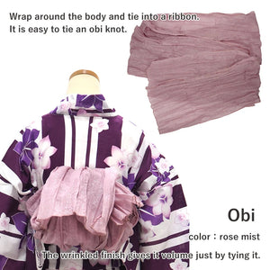 Washable Traditional Women's Heko Obi / Dusty Rose